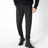 BONSIR  -  Autumn Winter Woolen Business Dress Pants Men Elastic Waist Streetwear Casual Trousers Formal Social Suit Pants Costume Homme