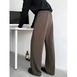 BONSIR  -  Brown Black Suit Pants Men Fashion Society Mens Dress Pants Korean Loose Straight Casual Pants Mens Office Formal Trousers M-2XL