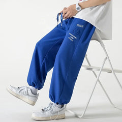 Bonsir Trendy Style Baggy Trousers Harajuku Sports Pants Man Spring Summer Smiley Face Alphabet Bundle Foot Men's Casual Joggers