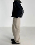 BONSIR  -  Autumn Winter Men's Cotton Wide Leg Floor Suit Pants Korean Casual Loose Straight  Thicken Full Length Trousers Male Keep Warm