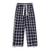 Bonsir Autumn Vintage Plaid Pants Men Straight Loose Trousers Fashion Korean Street Causal Slacks Jogger Sweatpants Male Plus Size 3XL