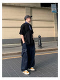 Bonsir Baggy Cargo Jeans big pocket Trousers Male Denim Pants Wide Leg Pant women's Jeans Loose Casual Streetwear Hip Hop Harajuku