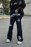 Bonsir Fashionable American street letter embroidery straight tube loose denim pants for men and women high street trendy casual pants