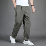 BONSIR  -  Plus Size Men's Casual Cotton Trousers Loose Straight Pants Multi Pocket Man Long Cargo Pants Mens Jogger Pants Summer Autumn
