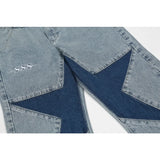 Bonsir Y2K Star Jeans Men Patchwork Denim Trousers Male Loose Casual Pants Korean Japanese Streetwear Hip Hop men clothing