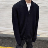 Bonsir Mens Sweater Irregular Knitted Sweater Genderless Dark Style Streetwear Campus Performance Simple Long-Sleeve Top Unisex