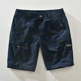 BONSIR  -  Summer Male Cargo Five Point Pants Fashion Men's Workwear Versatile Pure Cotton Washed Multi Pocket Shorts Pants