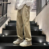 Bonsir Trousers Man Spring Summer Straight Cargo Pants for Men Wide Big Size Luxury Aesthetic Cotton Baggy Casual Spandex Korean Style