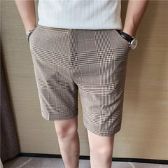 Bonsir Brand Clothing Male High Quality Pure Cotton Plaid Shorts/Men's Summer Slim Fit Leisure Business Shorts Plus size 29-36