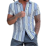 BONSIR  -  New Summer Leisure Hot Selling Print Hawaiian Short Sleeved Shirt for Men's Vacation At The Beach