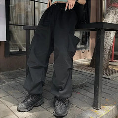 Bonsir Techwear Cargo Pants for Men Black Trousers Male Jogging Korean Casual Japanese Streetwear Hip Hop Safari Style Pocket