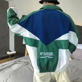 BONSIR  -  College Style Varsity Jacket Men Spring Letter Embroidery Bomber Jacket Casual Street Loose Patchwork Zipper Coat Women Couple