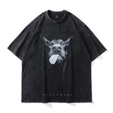 BONSIR  -  Daily Hip Hop Streetwear T-Shirt Fashion Funny Doberman Dog Graphic O Neck Short Sleeve Slight Stretch Comfortable