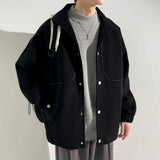 Bonsir Jacketed Men's Autumn And Winter High Street Trendy Brand Loose And Thickened Jacket Retro Upper Garment