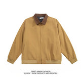 BONSIR  -  Spring Cotton Jacket Men Fashion Casual Khaki Short Jacket Men Streetwear Korean Loose Bomber Jacket Mens Jackets Coat