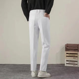 BONSIR  -  8 Colors Summer Men's Baggy Straight Casual Pants Fashion Business Formal Classic Draped Suit Trousers High Quality Male Clothes