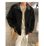 BONSIR  -  Fall Short-Length Bomber | American Retro Shacket W/ PU-Leather Collar - Relaxed Plus Sizing M-5XL