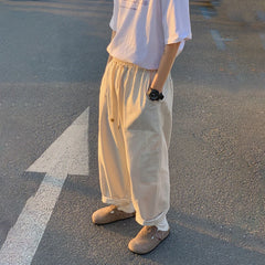 BONSIR   -  Casual Pants Men Oversized Loose Cargo Pants Streetwear Japanese Style Harajuku Drawstring Hombre Tooling Trousers