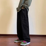 Bonsir Work pants men spring autumn high street American style casual pants with multiple pockets loose fit thin pants