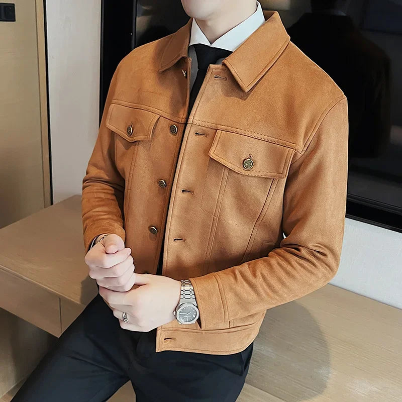 Bonsir Autumn Winter Men's Woolen Coat High Quality Short Houndstooth Slim Fit Jackets Fashion Men Casual Business Social Coats