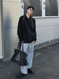 Bonsir Metal Decorated Shirt Men Korean Fashion Spring and Fall New Loose Button Cardigan Long-sleeved Shirts Streetwear Men Clothing