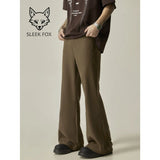 BONSIR  -  Maillard brown scimitar pants for men in summer loose slim and high drooping high floor slim trousers