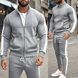 BONSIR  -  Casual Tracksuits Mens Autumn Fashion Side Striped Jackets And Pants Two Piece Sets For Men Sports Fitness Sweatsuits Streetwear