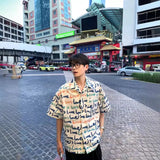 BONSIR  -  Salt boyfriend style retro shirt summer thin ice silk short-sleeved shirt cleanfit seaside wear half-sleeved tide