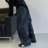 BONSIR  -  Mens Pants Blue Stripes Pockets Autumn Casual Antibacterial Wear-Resistant Anti Fouling Ankle Pants Men's Clothing Unisex