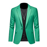 BONSIR  -  New Men's Slim Fit Blazer Big Size Wedding Suit Jacket Business Casual Single Breasted Office Sport Formal Lounge Suit Jacket