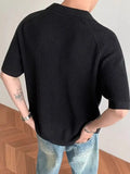BONSIR  -  Old money style gray lapel knitted cardigan men's summer thin short-sleeved shirt high-end loose casual coat tide