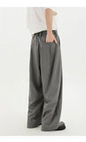 BONSIR  -  Business Casual Men's Suit Pants Solid Color Pleated Design Wide Leg Trousers Loose Straight Male Bottom Simple 24K5370