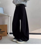 BONSIR  -  American High Street Waed Wide Leg Straight Cut Jeans Men Women Vintage Street Faion Loose Casual Trousers