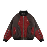 BONSIR  -  American fashion brand splicing baseball uniform cotton jacket spring and autumn loose cotton functional couple jacket