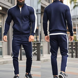 BONSIR  -  Casual Tracksuits Mens Autumn Fashion Side Striped Jackets And Pants Two Piece Sets For Men Sports Fitness Sweatsuits Streetwear