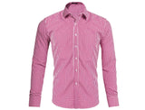 BONSIR  -  Spring Summer Mens Plaid Shirts Fashion Men Long Sleeve Cotton Plaid Shirt Tees Casual Men Breathable Formal Tops Shirt Clothing