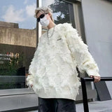 BONSIR  -  American style autumn and winter tassel fur-edged lazy style knitted sweater men's new trendy brand design niche jacket