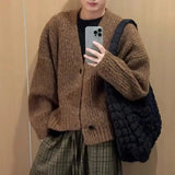 Bonsir Men Sweater Double Button Casual Knitted Sweater Streetwear Fashion Youth Comfort Campus Long Sleeve Top Men'S Clothing 2025 New