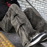 Bonsir Men'S Clothing Casual Jeans 2024 American Retro High Street Pants Men'S Niche Design Pleated Flared Wide-Leg Pants Y2k Jeans