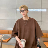 BONSIR  -  Hip Hop Letter Foaming Printing T Shirt Men Harajuku Streetwear Mens Y2k Oversized T Shirts Korean Fashion Short Sleeve Tops Tee