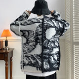 Bonsir Asymmetrical Cardigan Men Single Breasted Loose Korean Style Hipster High Street Stylish Simple All-match Handsome Popular Chic