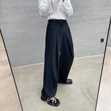 BONSIR  -  New Fashion Autumn Men's Korean Style Loose Wide Leg Trousers Solid Color Casual High Quality Pants Male Trendy Streetwear Men