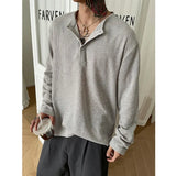 BONSIR  -  Spring Long Sleeved T-shirt Men Fashion Gray Black Casual T Shirt Men Streetwear Korean Loose Round Neck T Shirt Mens Top M-3XL