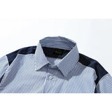 BONSIR  -  Striped Contrasting Color Men's Short Sleeved Shirt Japanese Lapel Versatile Male Blouse Summer Thin Loose Casual Top