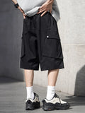 BONSIR  -  Men's Casual Elastic Waist Shorts Fashion Loose Vacation Thin Sweatpants Korean Wide Loose Short Pants Male Streetwear