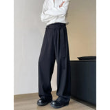 BONSIR  -  Brown Belt Suit Pants Men Society Mens Black Dress Pants Korean Casual Straight Pants Mens Office Formal Trousers Large Size