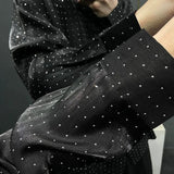 Bonsir Mens Shirts Rhinestones British Style Starry Sky Shirts Summer Streetwear Elegant Fashion Nightclub Casual Tops Men'S Clothing