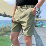 Bonsir High Quality Summer Suit Shorts Men Clothing Simple All Match Casual Straight Short Pant Homme streetwear 3XL Hot Sale