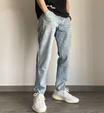 Bonsir Spring and Autumn New Fashion Everything Stretch Solid Color Jeans Men's Casual Comfort High-Quality Small Foot Pants G78