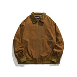 BONSIR  -  Autumn Vintage New Fashion American Men's Turn-down Collar Long Sleeve Zipper Casual Trendy Cargo Coats Male Streetwear